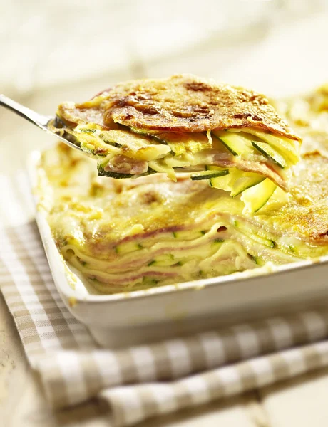 Lasagne with zucchini — Stock Photo, Image