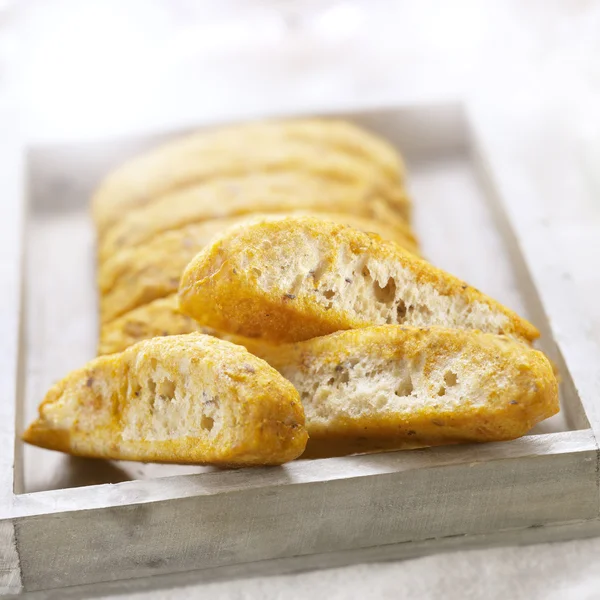 Ломтики итальянского хлеба — стоковое фото