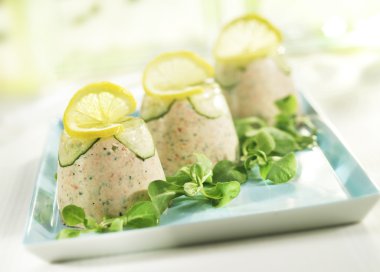three towers of salmon mousse clipart