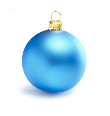Beyaz arka planda mavi noel balosu