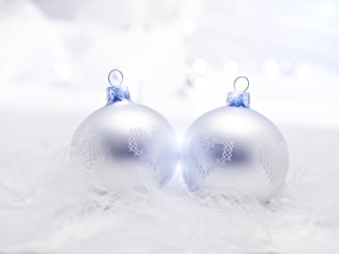 İki Noel top tüyler döşeme