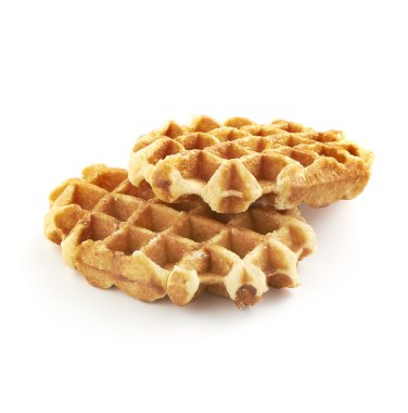 iki lezzetli şeker Belçikalı waffle