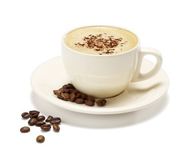 kapuçino beyaz zemin üzerine