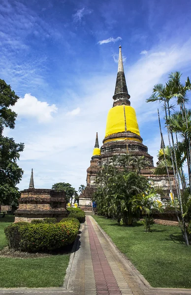 'Wat Yai Chai Mongkhon' antiguo templo budista de Ayuthaya Tailandia —  Fotos de Stock