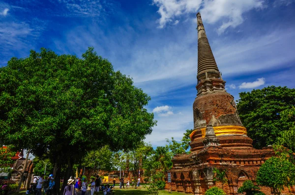 Wat yai chai mongkhon, starý buddhistický chrám provincie ayuthaya — Stock fotografie