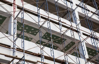 İskele üzerinde inşaat site bangkok Tayland