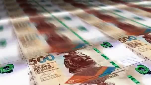 Geldblatt Druck Hongkong Dollar Hkd Banknotendruck Nahtlose Und Geloopte Hintergrundkonzept — Stockvideo