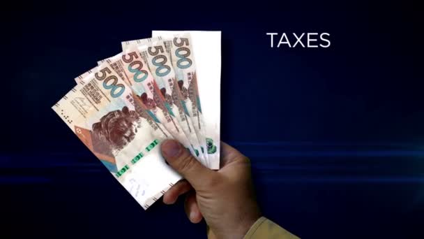 Hong Kong Doları Kağıt Para Tutuyor Hkd Banknotlarının Hayranı Honk — Stok video