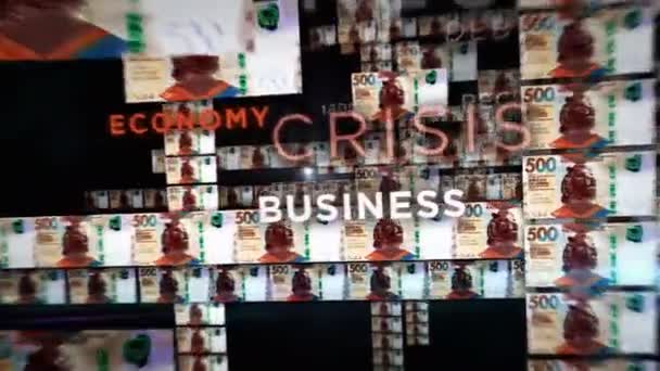 Δολάριο Χονγκ Κονγκ Βρόχο Χρήματα Animation Κάμερα Που Πετάει Μεταξύ — Αρχείο Βίντεο