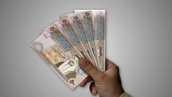 Jordan Dinar Stapel Geld Hand Illustratie Achtergrondconcept Jod Bankbiljetten Van — Stockfoto