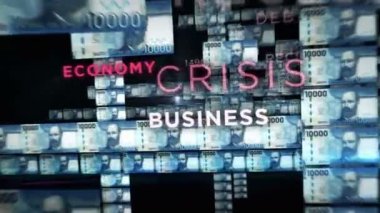 Chile Peso money loop 3d animation. Camera flying between CLP banknotes. Finance, economy, crisis, business success, recession, debt and tax seamless looped concept.