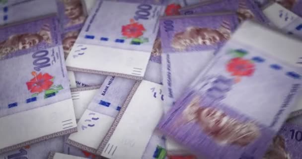 Malaysia Ringgit Växande Hög Med Pengar Myr Sedlar Roterar Sömlös — Stockvideo