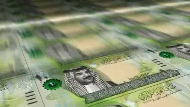 Stampa Fogli Denaro Bahrain Dinar Stampa Loop Banconote Bhd Concetto — Video Stock