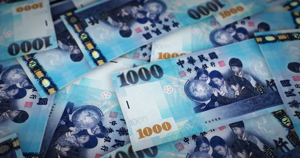 Тайваньские Деньги Печатают Трехмерную Иллюстрацию Банкноты Twd Печатают Фоновую Концепцию — стоковое фото