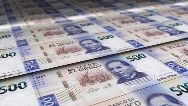 México Peso Folha Dinheiro Impressão Ilustração Notas Mxn Que Imprimem Fotos De Bancos De Imagens Sem Royalties
