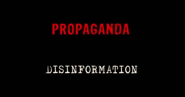 Propaganda Desinformación Con Efecto Distorsionado Glitch Impecable Loopable Manipulación Falso — Vídeo de stock