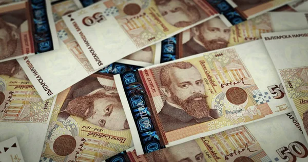 Bulgaria Leva Sheet Money Print Illustration Bgn Banknotes Printing Background — Stock Photo, Image