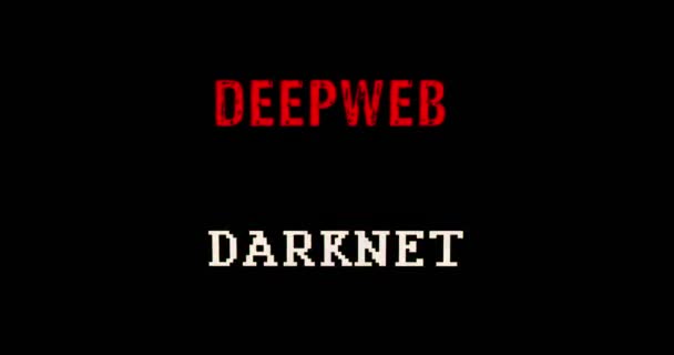 Darknet Deepweb Avec Effet Distordu Glitch Sans Couture Boucle Cybercriminalité — Video