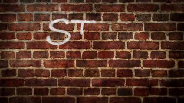 Zastavte Válečný Sprej Namalovaný Cihlovou Zeď Graffiti Umělecký Koncept Protestu — Stock video