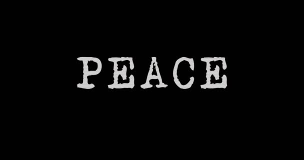 歪んでグリッチ効果のない戦争と平和はシームレスでループ可能な3D 平和主義と停戦戦争メッセージ抽象的な概念 ノイズレトロなテレビスタイルの背景 — ストック動画