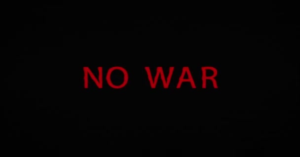 Geen Oorlog Vrede Met Vervormd Glitch Effect Naadloos Loopable Pacifisme — Stockvideo