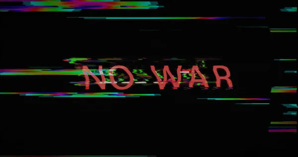 War Peace Distorted Glitch Effect Illustration Pacifism Stop War Message — Stock Photo, Image