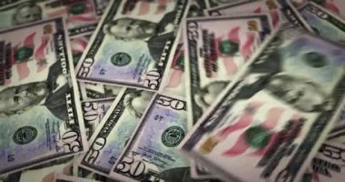 Dolar büyüyen para yığını. Banknotlar döngü şeklinde dönüyor. ABD 'de finans, ekonomik kriz, enflasyon ve iş konularında kusursuz ve döngülü bir arka plan kavramı.