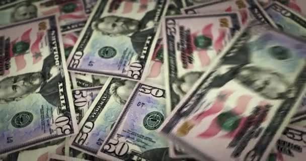 Dollar Groeiende Stapel Geld Wisselkoersschommelingen Tussen Usd Bankbiljetten Naadloze Lussen — Stockvideo