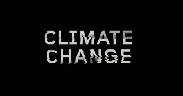 Riscaldamento Globale Cambiamenti Climatici Con Effetto Distorto Glitch Illustrazione Concetto — Foto Stock