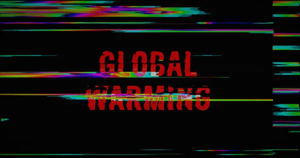 Globale Erwärmung Und Klimawandel Mit Verzerrungs Und Pannen Effekt Illustration — Stockfoto