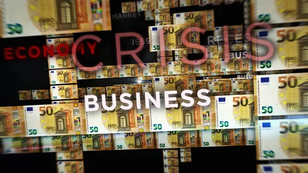 お金のユーロシート印刷3Dイラスト 欧州の金融 経済危機 インフレ ビジネスの背景概念を印刷するEur銀行券 — ストック写真