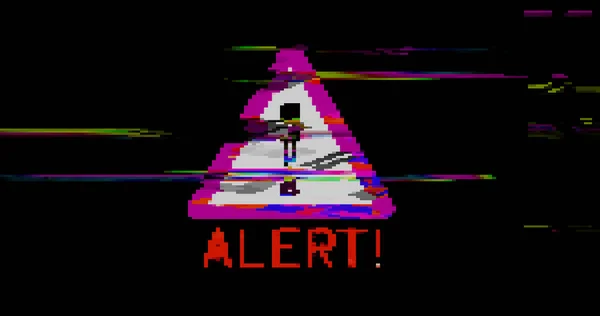 Alert Danger Warning Distorted Glitch Effect Illustration Abstract Concept Noised — Stock Photo, Image