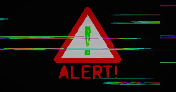 Alert Danger Warning Distorted Glitch Effect Illustration Abstract Concept Noised — Stock Photo, Image