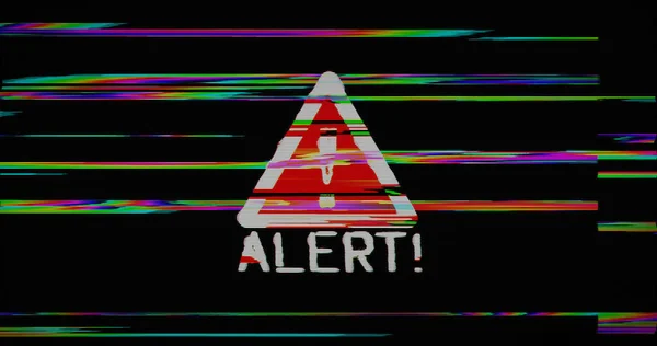 Alert Danger Warning Distorted Glitch Effect Illustration Abstract Concept Noised Royalty Free Stock Images