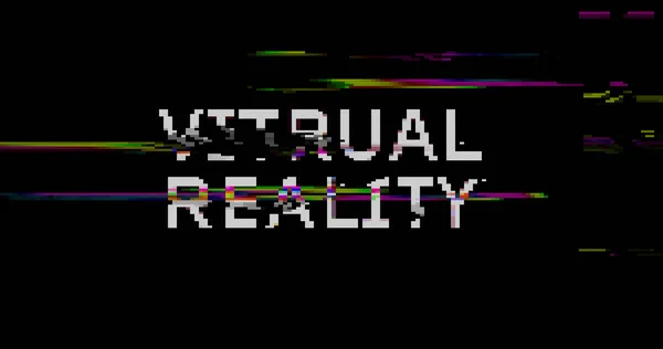 Virtuelle Realität Mit Verzerrter Illustration Und Glitch Effekt Abstraktes Konzept — Stockfoto