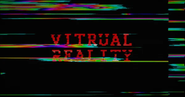 Virtual Reality Distorted Glitch Effect Illustration Abstract Concept Noised Retro — Foto de Stock