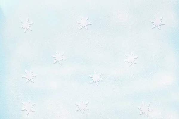 Зимний Новый Год Снежный Фон Состав Снежинками — стоковое фото