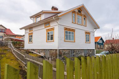 Göteborg, İsveç - 18 Nisan 2021: Yüksek makamlı Skanska Grona Skrapan..