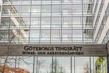 Göteborg, İsveç - 18 Nisan 2021: Yüksek makamlı Skanska Grona Skrapan..