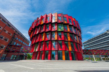 Göteborg, İsveç - 18 Nisan 2021: Yüksek makamlı Skanska Grona Skrapan..
