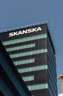 Göteborg, İsveç - 18 Nisan 2021: Yüksek makamlı Skanska Grona Skrapan..