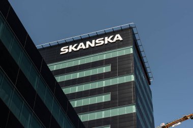 Göteborg, İsveç - 18 Nisan 2021: Yüksek makamlı Skanska Grona Skrapan..