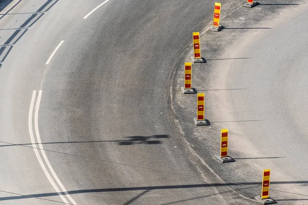 Sharp Curve Road Roadworks Markings — стоковое фото