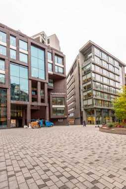 Oslo, Norway - October 13 2021: Exterior of Handelsbanken office at Aker Brygge.