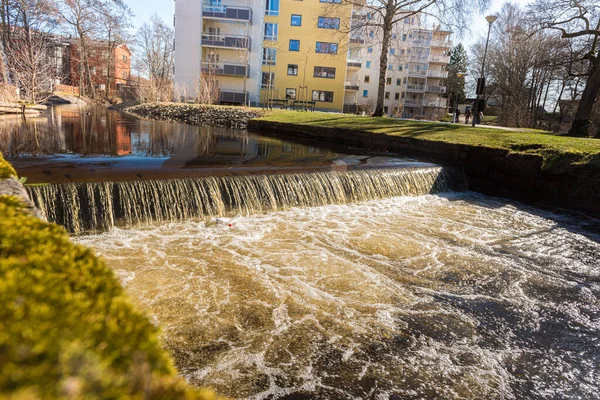 Alingsas Schweden März 2014 Kleiner Damm Bei Lilln Alingss — Stockfoto