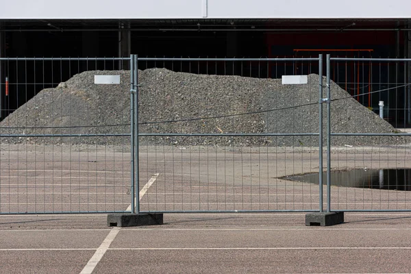 Γκέτεμποργκ Σουηδία Μαΐου 2021 Προσωρινός Φράχτης Χώρο Στάθμευσης — Φωτογραφία Αρχείου