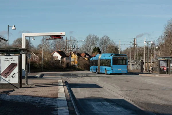 Gothenburg Sweden February 2022 Electric Bus Charging Station Bus Station — Stock Photo, Image