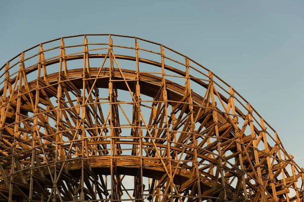 Curve Large Wooden Roller Coaster — Stock Photo, Image