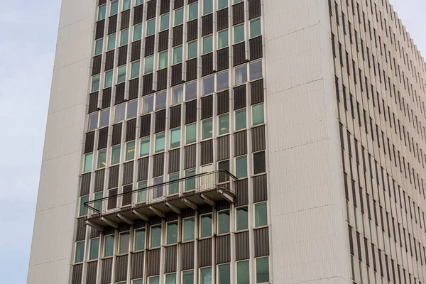 stock image Gothenburg, Sweden - January 10 2021: Balcony on the facade of an office high rise.