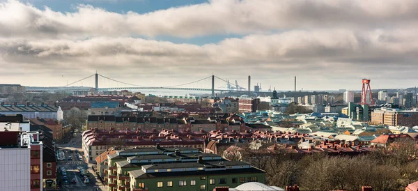 Takutsikt Över Majorna Alvsborgsbron Och Eriksberg — Stockfoto